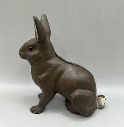 Vintage Cast Iron Bunny Bank