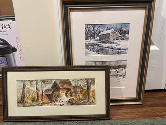 2 Wall Art, Farm & Country Landscape Scenes