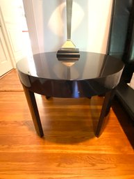 PAIR Ralph Lauren Circular Black Lacquered Parsons Style  Side Tables  (W2)