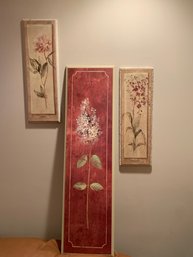 Three Decorative Floral Wall Plaques