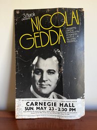 Nicolai Gedda Carnegie Hall Poster Board - Signed