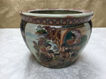 A Vintage  Hand Decorated  Encrusted Small Planter Made In China