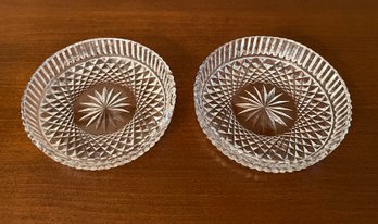 Pair Of Waterford Crystal Champagne/Wine/Liquor Bottle Holder Coasters