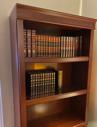 Nice Leather Bound Websters 11 Volume Family Encyclopedia And More  Plus Book Case