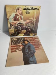 Johnny Cash' Ragged Old Flag '  And Nils Lofgren ' Night After Night ' Vinyl 12' Albums