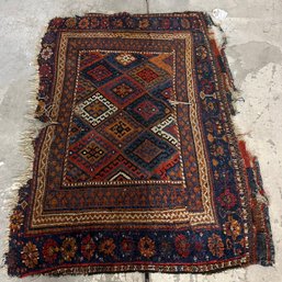 Antique Persian Scatter Rug- As Found!