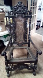 Reupholstery Project! - Large Antique Victorian Revival Rococo Design Walnut Chair     CV2-CVBK