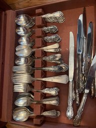 Naken's Co Vintage Flatware Anti-Tarnish Silverware Wood Storage And Mixed Flatware