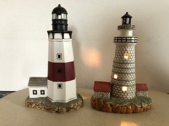 Lefton Lighthouse Lamps, Montauk Point And Boston Harbor