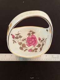 Vintage Korosten Porcelain Candy Bowl Basket Plate