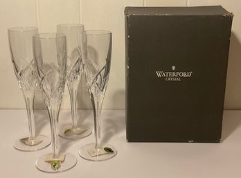 Waterford Brand New Merrill Flutes 4 In Box, Stickers