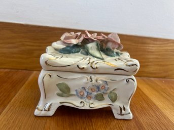 Porcelain White Chest With Pink Florals