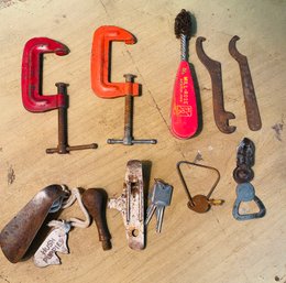 Clamps, Bottle Openers, Old Keys And More Lot
