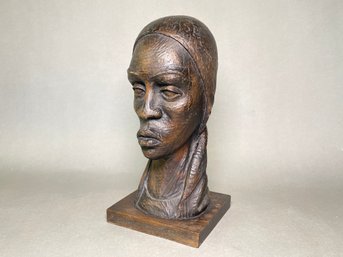 Vintage Ebony Carved African Bust