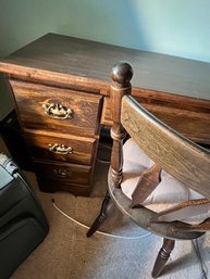 Wood Desk With Chair, 37 X 19 X 30h