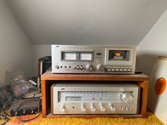 JVC Stereo Receiver & Cassette Deck With Extras