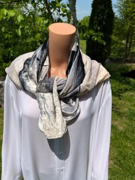 Chanel  Silver/black/pale Pink Scarf