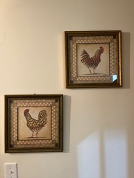 Pair Of Rooster Wall Art