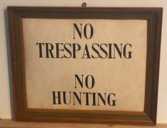Vintage Hunting Sign