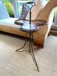 Petite French Clover Side Table And Mag Rack
