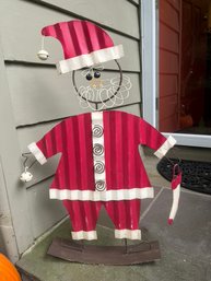 Upcycled Metal Santa Decoration