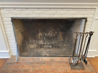 Rustic Style Fireplace Screen & Tool Set
