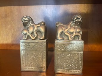 Brass Foo Dog Bookends