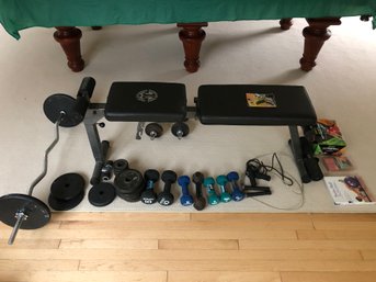 Workout Equipment - Bench, Weights, Jumpropes, Resistant Bands