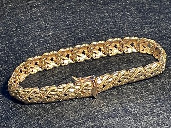 14k Gold Woven Bracelet  15 Gram 7.5 Inches Long