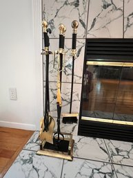 Fireplace Implements, Brass And Iron