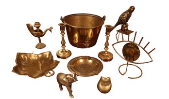 Generous Grouping Of  Fun Brass Table Top Items