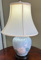 Vintage Ginger Jar Lotus Lamp With Shade.