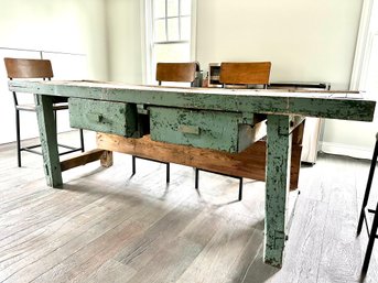 Lillian August 8 FT Antique Industrial Style Worktable