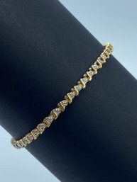 Gorgeous Diamond Tennis Bracelet In 10k Yellow Gold