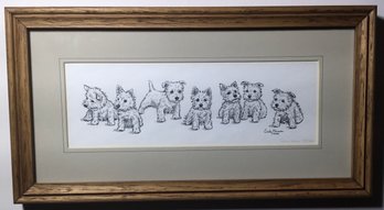 1991 Cindy Farmer, Lithograph Of Terriers 137/950