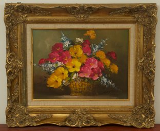 Oil On Canvas Floral Still Life, Signed Joyce