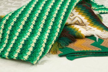 Set Of Three Afghan Throw Blankets