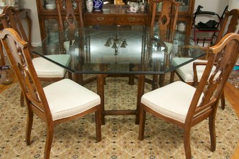 Thomasville Glass Top Table And 6 Chairs