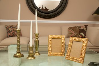 Decorative Handlesticks And To Martin Abron Gilt Picture Frames