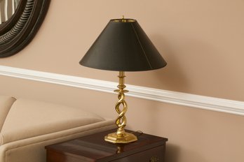 Elegant Brass Helix Form Table Lamp