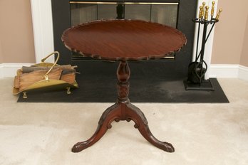 Stunning Charak Furniture, 1933 Carved Mahogany Tilttop Teatable