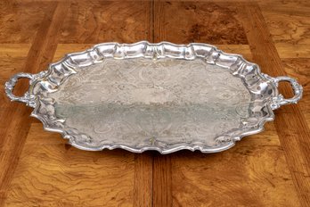 Large Ornate Oval Footed Tray