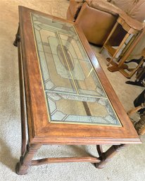 Stained Glass And Wood Coffee Table