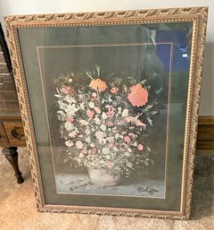 Framed And Matted Print Of Flowers