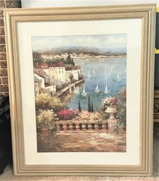 Framed And Matted Print Of Greek Harbor