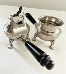 Antique Lighter And Ashtray Set With Rhodium Finish By A.S.R. - Made In The U.S.A.