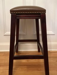 Pier 1 Leather Upholstered Bar/Counter Stool With Nailhead Trim