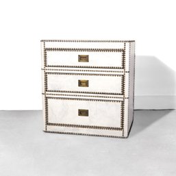 Restoration Hardware Leather And Brass Chest