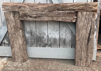 2. Hand Hewn Barn Wood Beam Fireplace Mantle