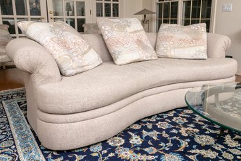 Luxe Sofa With Curved Front And Rolled Arms